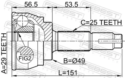 FEBEST Joint Kit, drive shaft (0210-084)