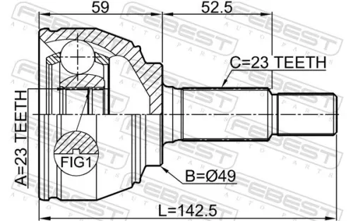 FEBEST Joint Kit, drive shaft (0210-E11E)