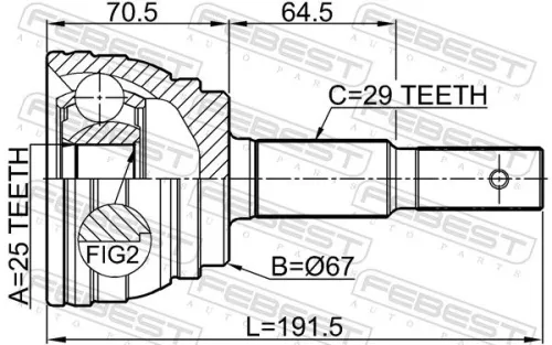 FEBEST Joint Kit, drive shaft (0210-E51)
