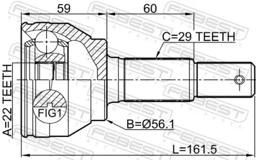 FEBEST Joint Kit, drive shaft (0210-F15)
