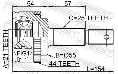 FEBEST Joint Kit, drive shaft (0210-QG15A44)