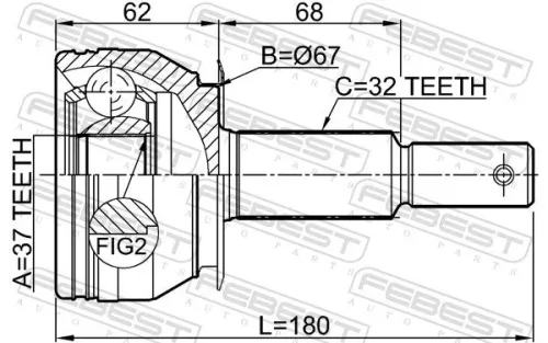 FEBEST Joint Kit, drive shaft (0210-R51R37)