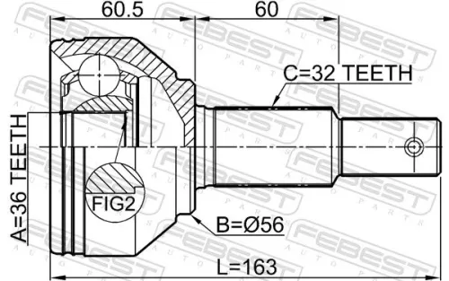 FEBEST Joint Kit, drive shaft (0210-R52VQ35)