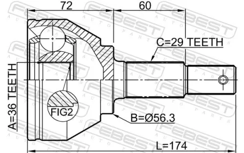 FEBEST Joint Kit, drive shaft (0210-T31M9)