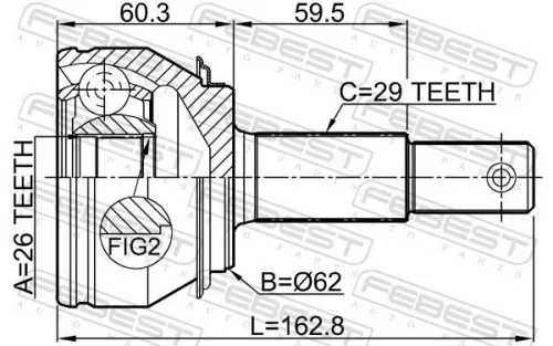FEBEST Joint Kit, drive shaft (0210-T32R)