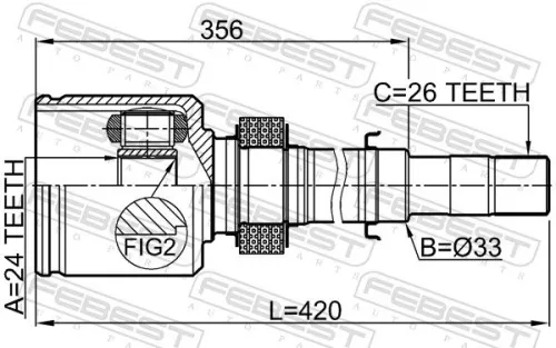 FEBEST Joint Kit, drive shaft (0211-C11HR16RH)