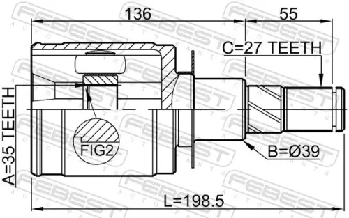 FEBEST Joint Kit, drive shaft (0211-D40AT)