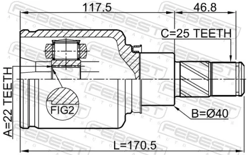 FEBEST Joint Kit, drive shaft (0211-F15LH)