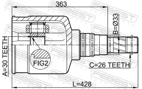 FEBEST Joint Kit, drive shaft (0211-J1016RH)