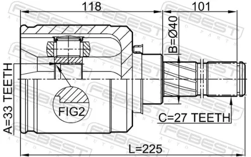 FEBEST Joint Kit, drive shaft (0211-J1020GLH)
