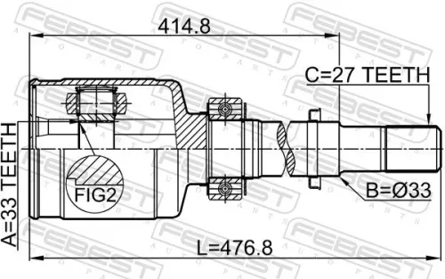 FEBEST Joint Kit, drive shaft (0211-J1020GRH)