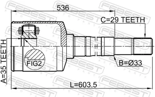FEBEST Joint Kit, drive shaft (0211-QR25MTRH)