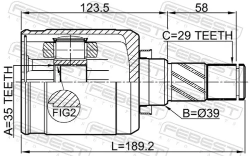 FEBEST Joint Kit, drive shaft (0211-T31MTLH)