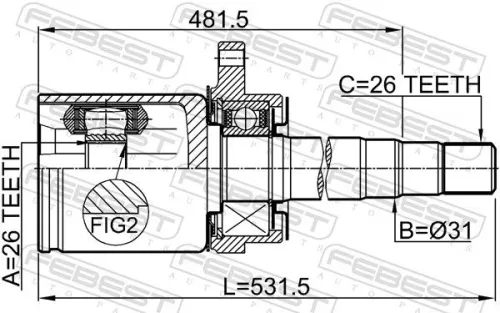 FEBEST Joint Kit, drive shaft (0211-V42RH)