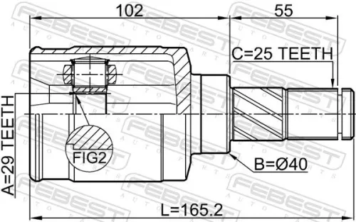 FEBEST Joint Kit, drive shaft (0211-Z11AT)