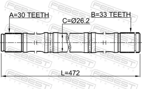 FEBEST Drive Shaft (0212-HR16D)