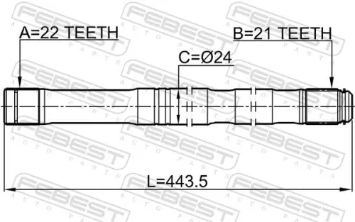 FEBEST Drive Shaft (0212-K12LH)