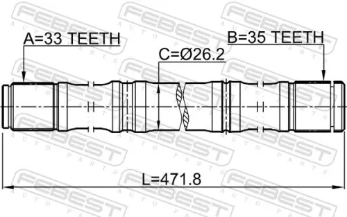 FEBEST Drive Shaft (0212-MR20CVT2WD)