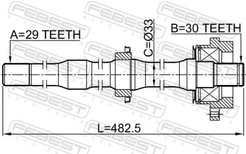 FEBEST Drive Shaft (0212-Z50RH)