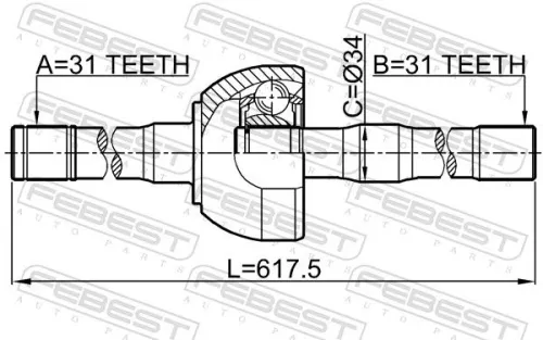 FEBEST Drive Shaft (0214-Y61RH)