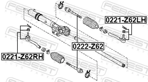 FEBEST Inner Tie Rod (0222-Z62)