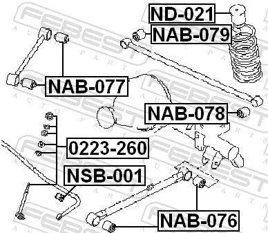 FEBEST Link/Coupling Rod, stabiliser bar (0223-260)