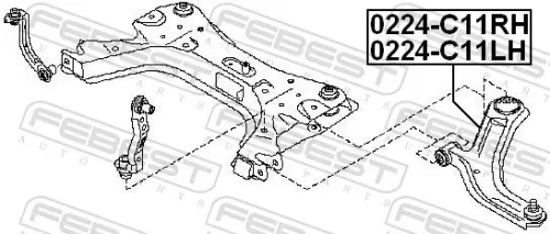 FEBEST Control/Trailing Arm, wheel suspension (0224-C11LH)