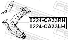 FEBEST Control/Trailing Arm, wheel suspension (0224-CA33RH)