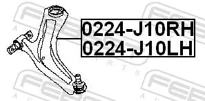 FEBEST Control/Trailing Arm, wheel suspension (0224-J10RH)