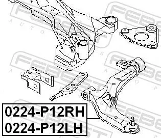FEBEST Control/Trailing Arm, wheel suspension (0224-P12RH)