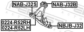 FEBEST Control/Trailing Arm, wheel suspension (0224-R52RH)
