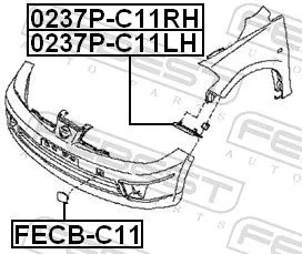 FEBEST Mounting Bracket, bumper (0237P-C11LH)