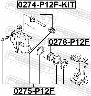FEBEST Guide Bolt, brake caliper (0274-P12F-KIT)