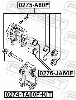 FEBEST Guide Bolt, brake caliper (0274-TA60F-KIT)