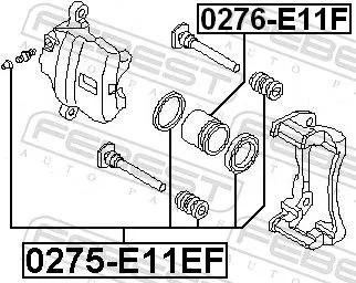 FEBEST Piston, brake caliper (0276-E11F)