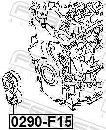 FEBEST Belt Tensioner, V-ribbed belt (0290-F15)
