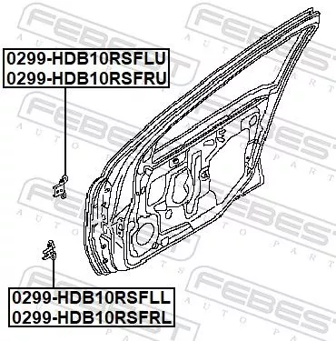 FEBEST Door Hinge (0299-HDB10RSFLU)