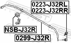 FEBEST Stabiliser Bar, suspension (0299-J32R)