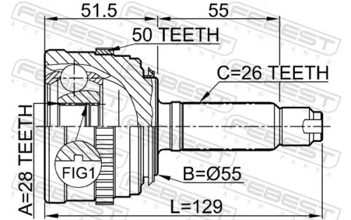 FEBEST Joint Kit, drive shaft (0310-035A50)