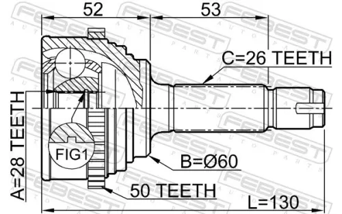 FEBEST Joint Kit, drive shaft (0310-054A50)