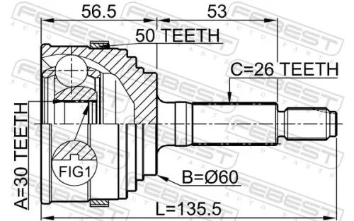 FEBEST Joint Kit, drive shaft (0310-055A50)