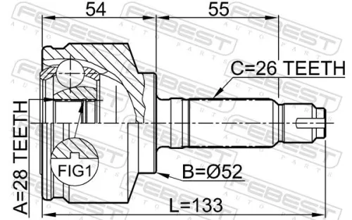 FEBEST Joint Kit, drive shaft (0310-059)