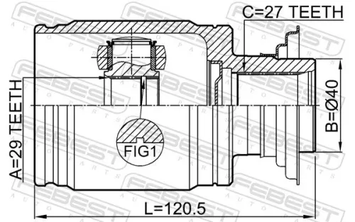FEBEST Joint Kit, drive shaft (0311-CIV5DRH)