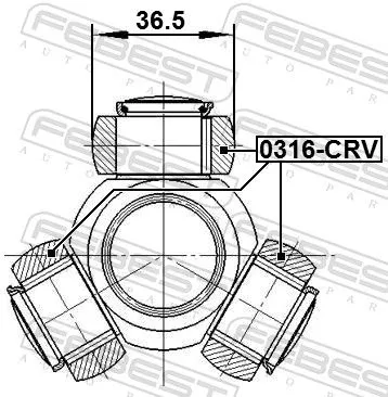 FEBEST Spider Assembly, drive shaft (0316-CRV)
