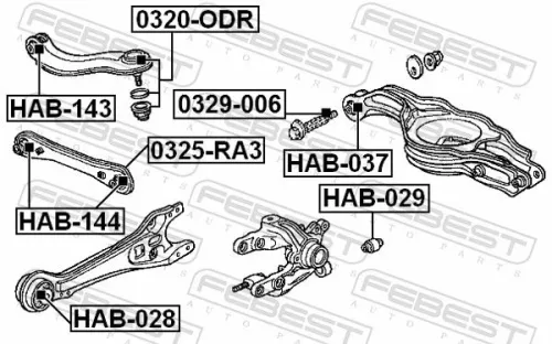FEBEST Control/Trailing Arm, wheel suspension (0325-RA3)