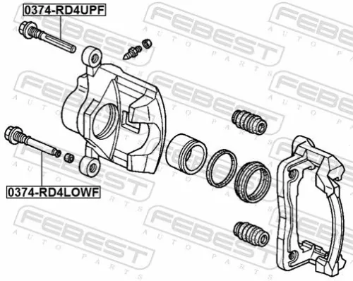 FEBEST Guide Bolt, brake caliper (0374-RD4LOWF)
