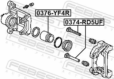 FEBEST Piston, brake caliper (0376-YF4R)