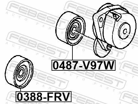 FEBEST Deflection/Guide Pulley, V-ribbed belt (0388-FRV)