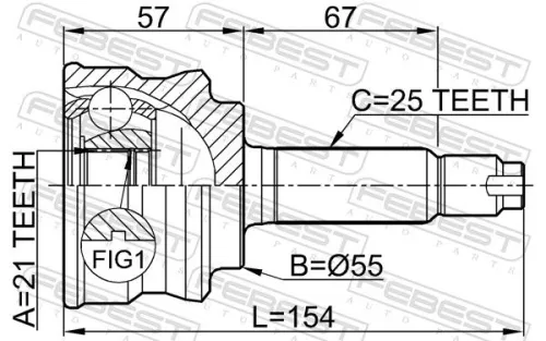 FEBEST Joint Kit, drive shaft (0410-043)