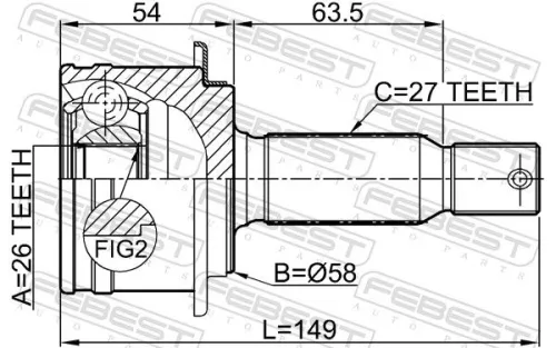 FEBEST Joint Kit, drive shaft (0410-CWRR)